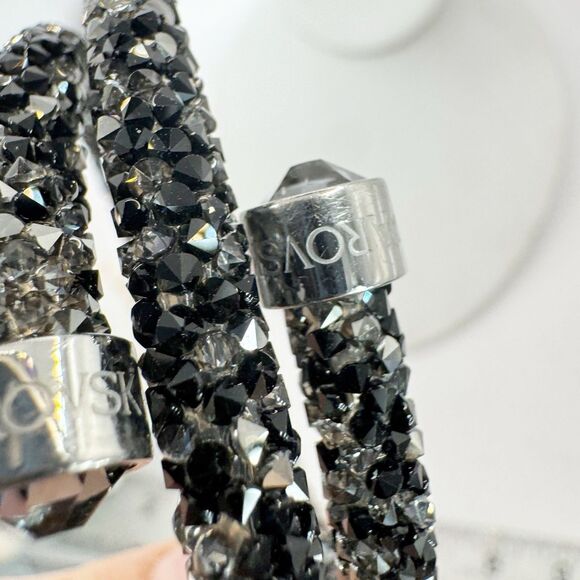 Swarovski Crystaldust Double Bangle Bracelet in black Memory Wire - Picture 4 of 16